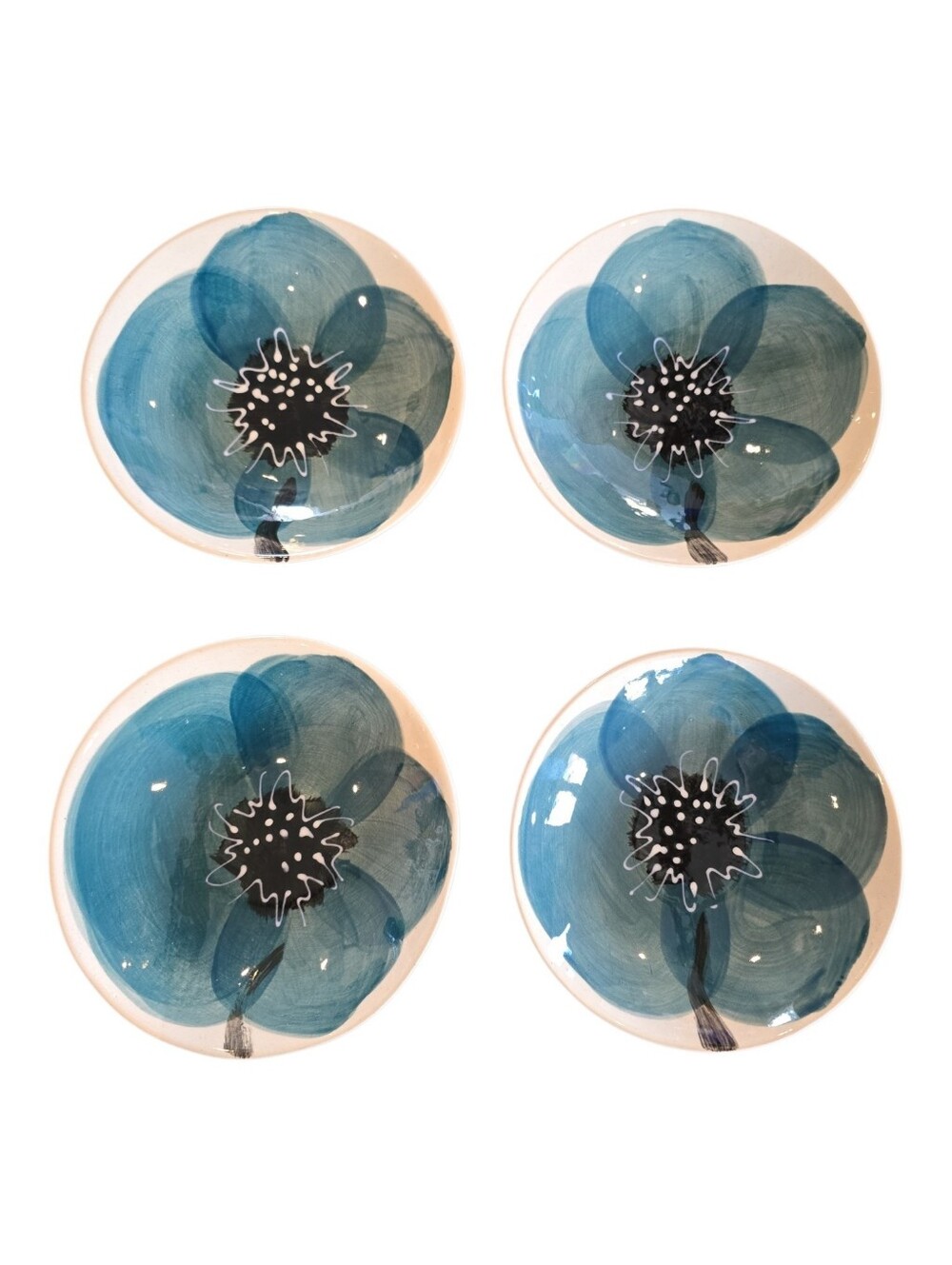 wonki wear Handmade Poppy Snack Dish Set of 4 South Africa Artisan Made NEW